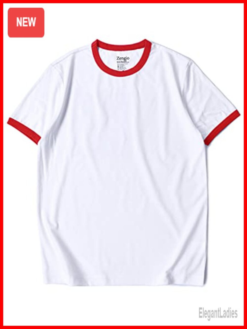 Men's Ringer Tee Crewneck Athletic T Shirt Short Sleeve Sport Shirt